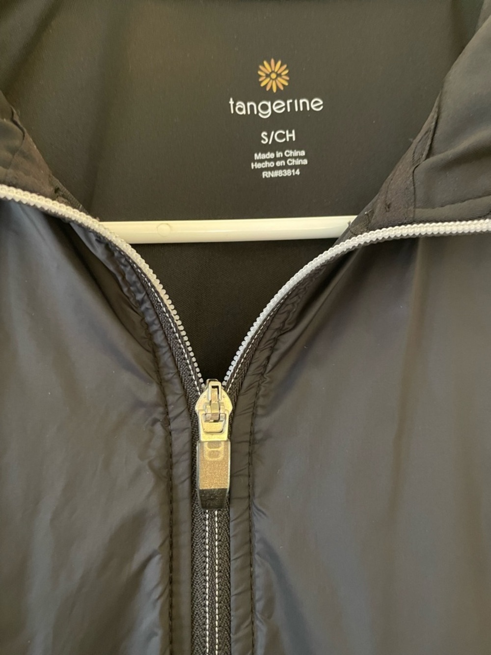 Tangerine Activewear Classic Black Track Jacket White Yoga Comfort Thumbhole Y2K - Picture 11 of 15